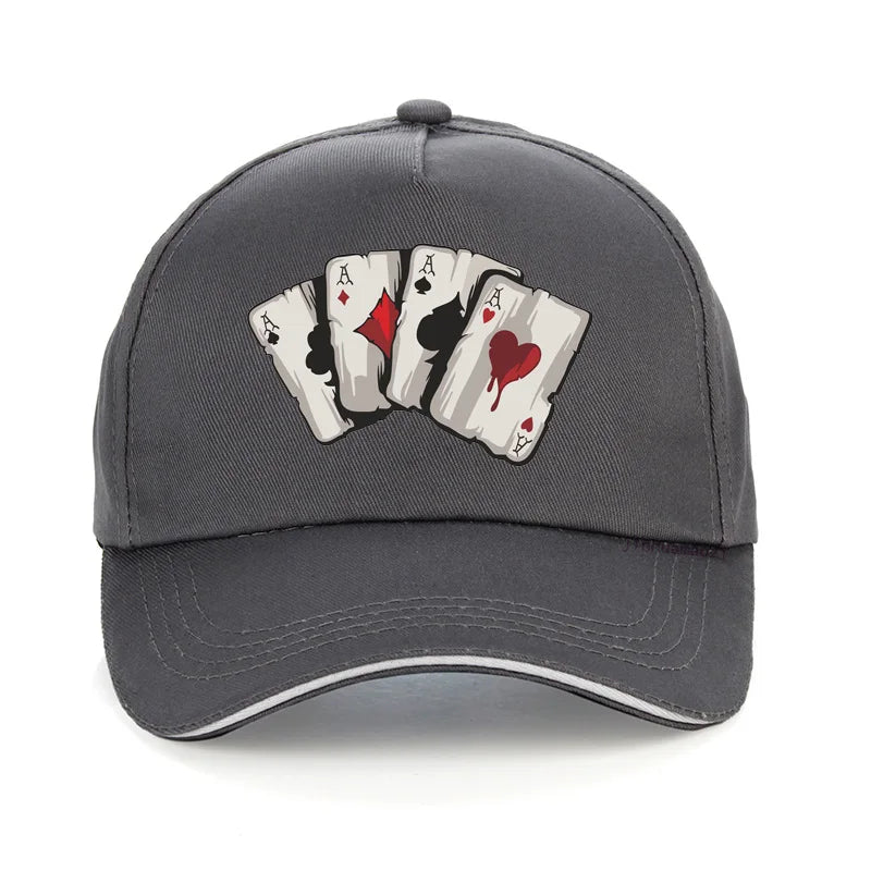 New design cartoon playing cards100%Cotton Dad cap Old Playing Card Baseball caps fashion Unisex adjustable snapback hat gorras