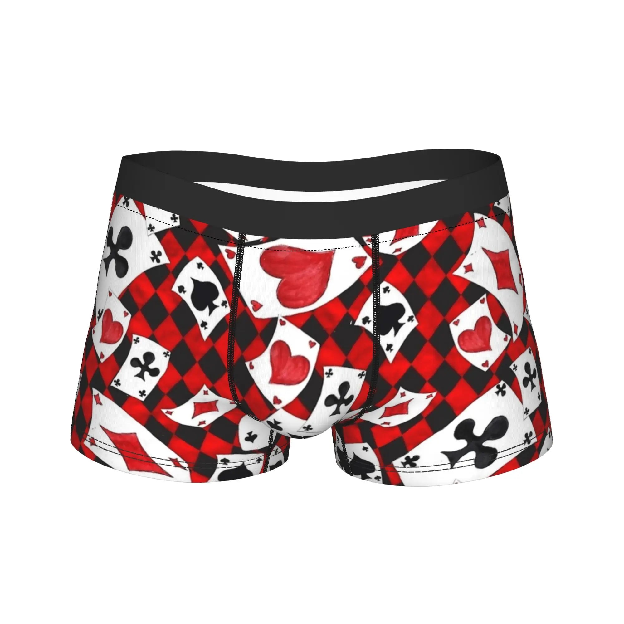 Playing cards suit symbols Underwear  Elastic Underpants Custom DIY Boxer Brief For Men 3D Pouch Plus Size Boxershorts