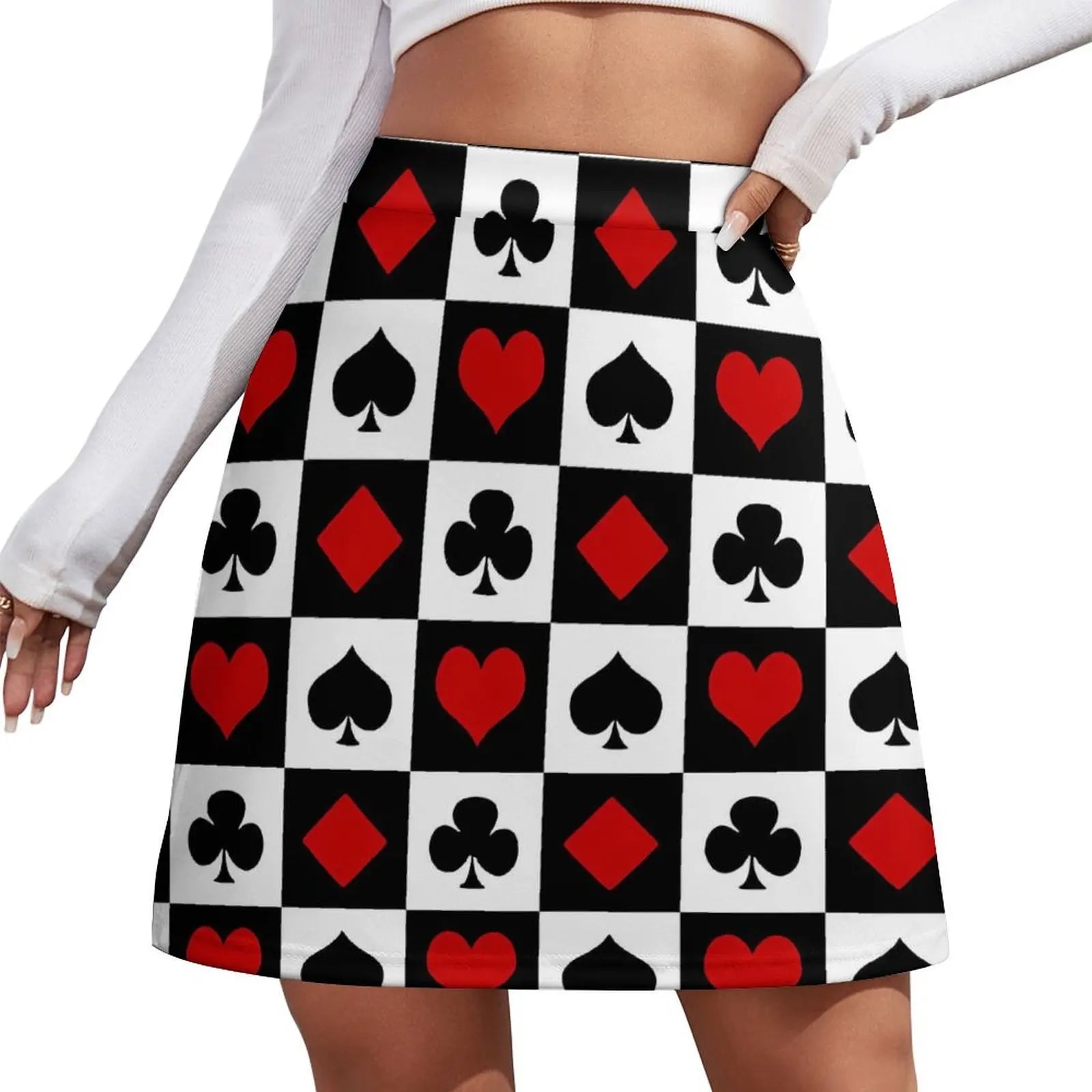 Playing Cards Casino The Gambler Skirt Summer  Y2K Casual A-line Skirts Cute Mini Skirt Ladies Graphic Oversized Skort Clothes