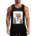 #2 DECORATIVE RED QUEEN OF HEARTS PLAYING CARDS ART, Tank Top Casual Daily Tank Top Lightweight Basic Sleeveless