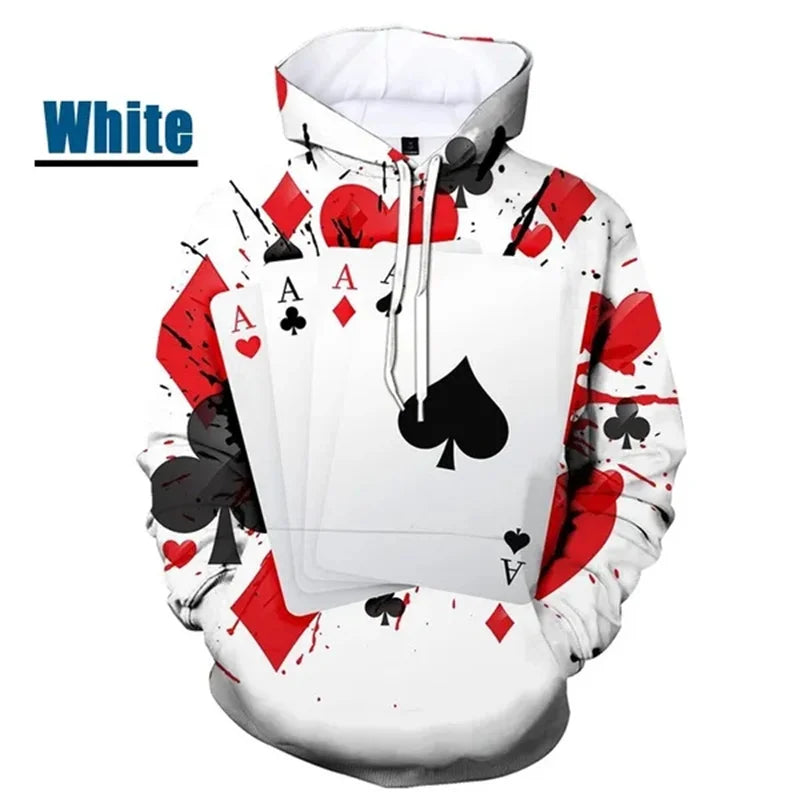 Hoodie Graphique Poker - Enfants & Femmes Hip Hop Streetwear