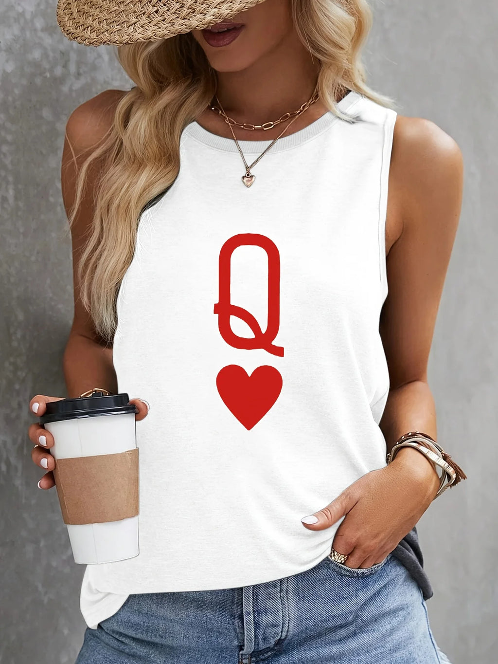 PLUS SIZE printed Summer women's loose and personalized dream catcher mesh printed vest top T-shirt comfortable sleeveless