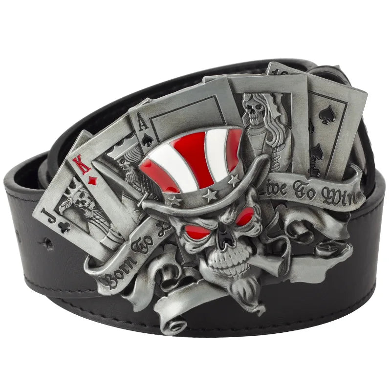 Poker Joker Ceinture Boucle Royal Flush Straight  Punk Style Rock Music Clothing Accessories