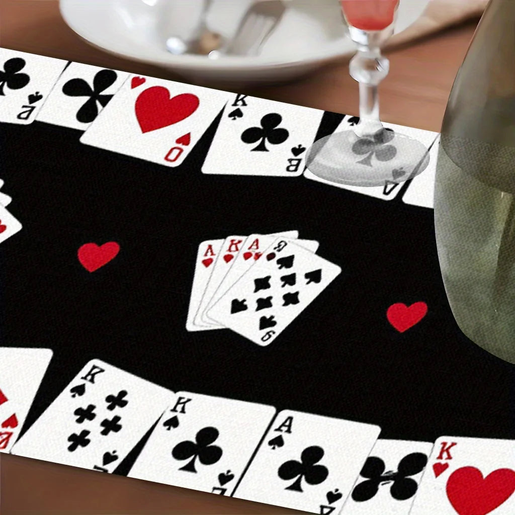 Poker Card Theme Table Runner Tablecover Poker Night Party Decoration Poker Card Birthday Party Supplies Home Dining Table Decor