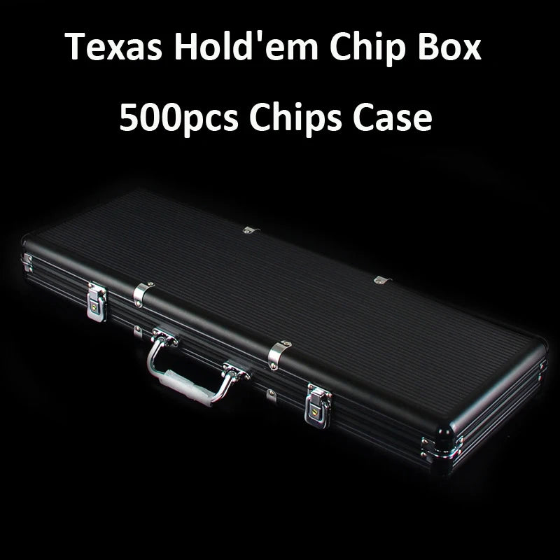 Professional Black Handheld Aluminum Poker Chips Case Texas Hold'em Poker Chip Box Club Home Game ABS Aluminum Chips Storage Box