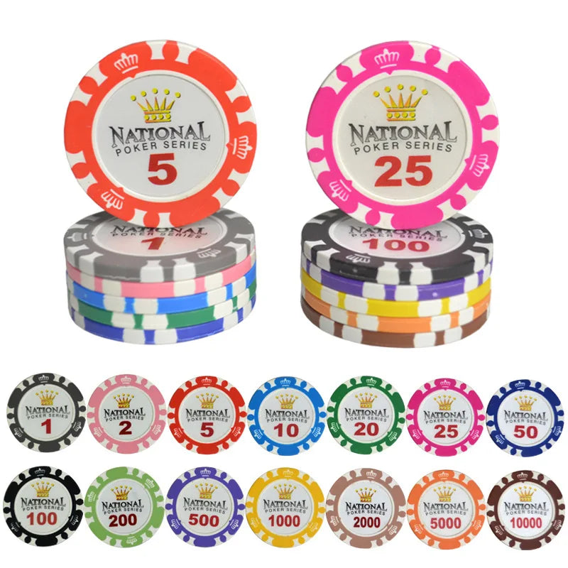 Jetons de Poker Professionnels en Argile - Lot de 10 pièces