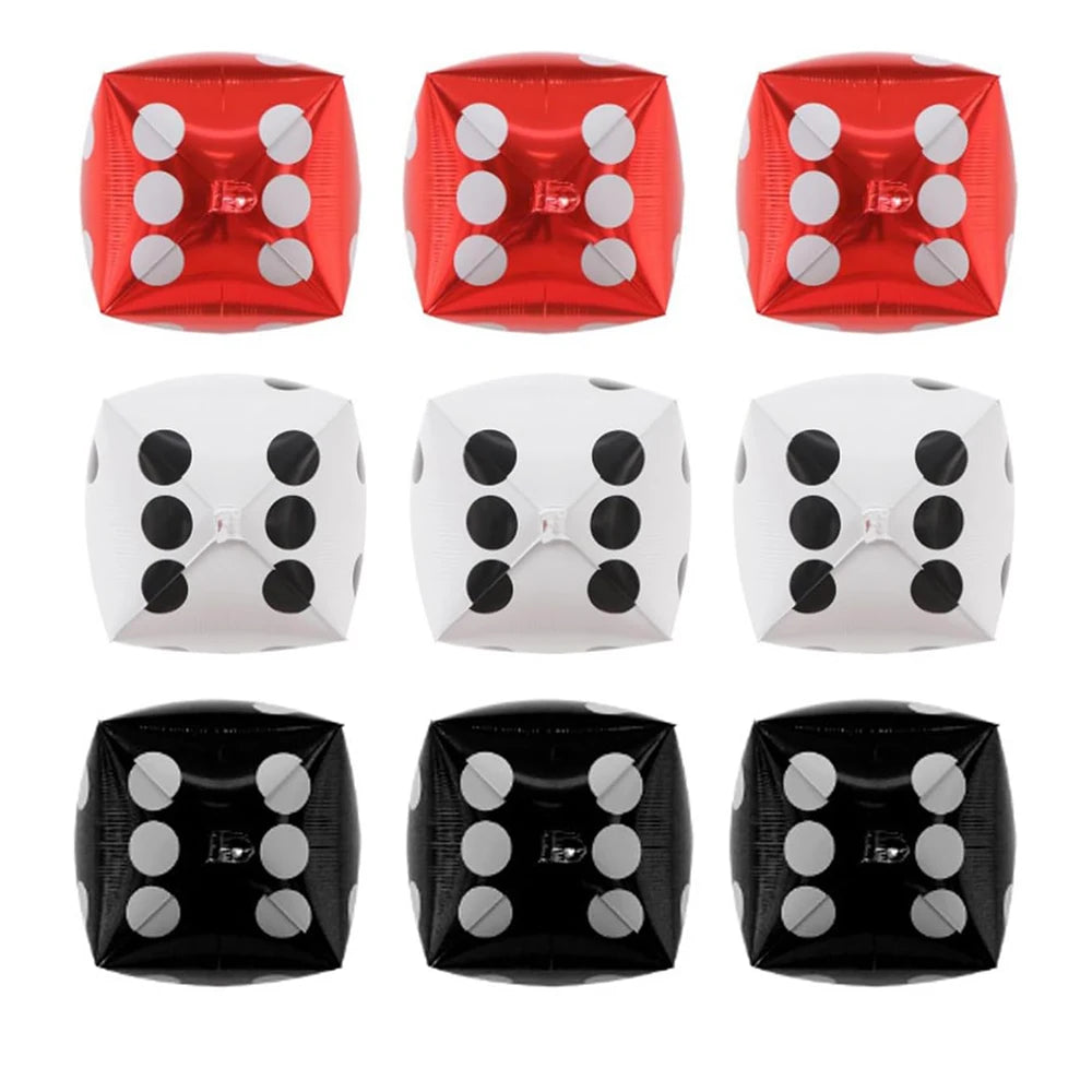 Casino Fête Décoration Dice Ballon Chanceux 7 Aluminium Ballon Latex Poker Ballons Casino Poker Fête Las Vegas Mariage Décorations