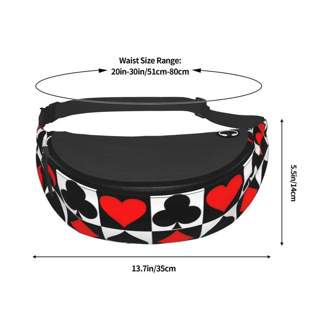 poker Cards Waist Sac Cartes à Jouer Unisexe Travel Waist Pack Picture Polyester Sac