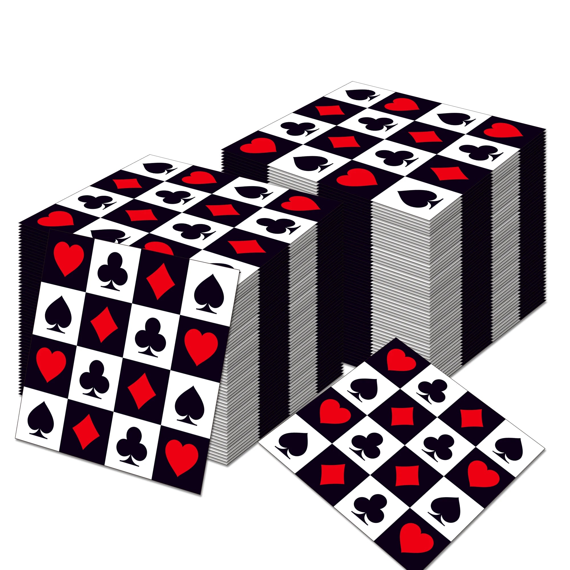20pcs  Poker Game Card Square Guest Napkins Disposable Paper Dinner Napkin Bathroom Hand Towels Wedding Birthday Party Decor