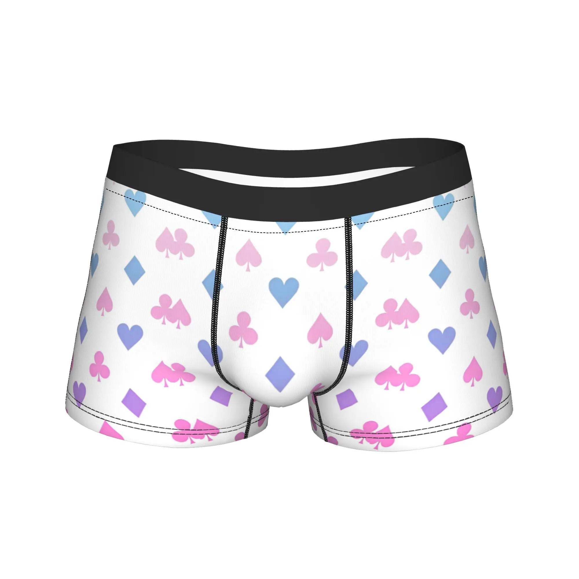 Men Boxer Briefs Shorts pants Panties King Of Hearts Blackjack Cards Poker 21 K Breathable Underwear Male Humor Plus Size Underpants