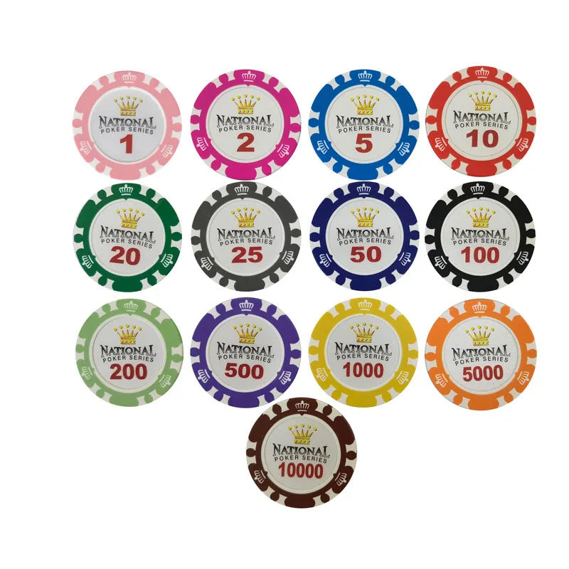 Jetons de Poker Professionnels en Argile - Lot de 10 pièces