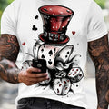 Men's 3D Printed Poker Dice Pattern Tee Casual Fashion Summer Short Sleeve Hip Hop Streetwear T Shirts