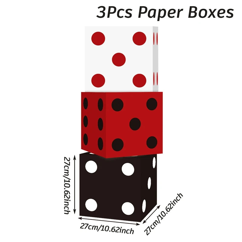 Las Vegas Casino Birthday Party Decorations Black Et Red Poker Theme Square Boxes pour Las Vegas Game Night Party Supplies