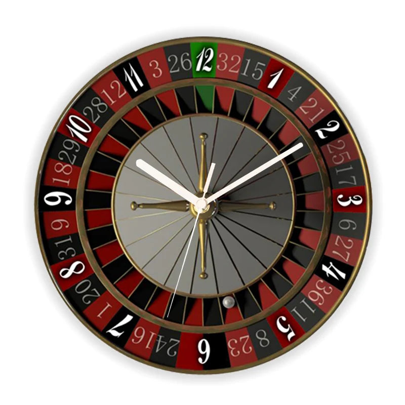 Novelty Las Vegas Casino Black Jack Chip Large Wall Clock for Game Room Poker Roulette Non Ticking Hanging Wall Watch Gift Decor