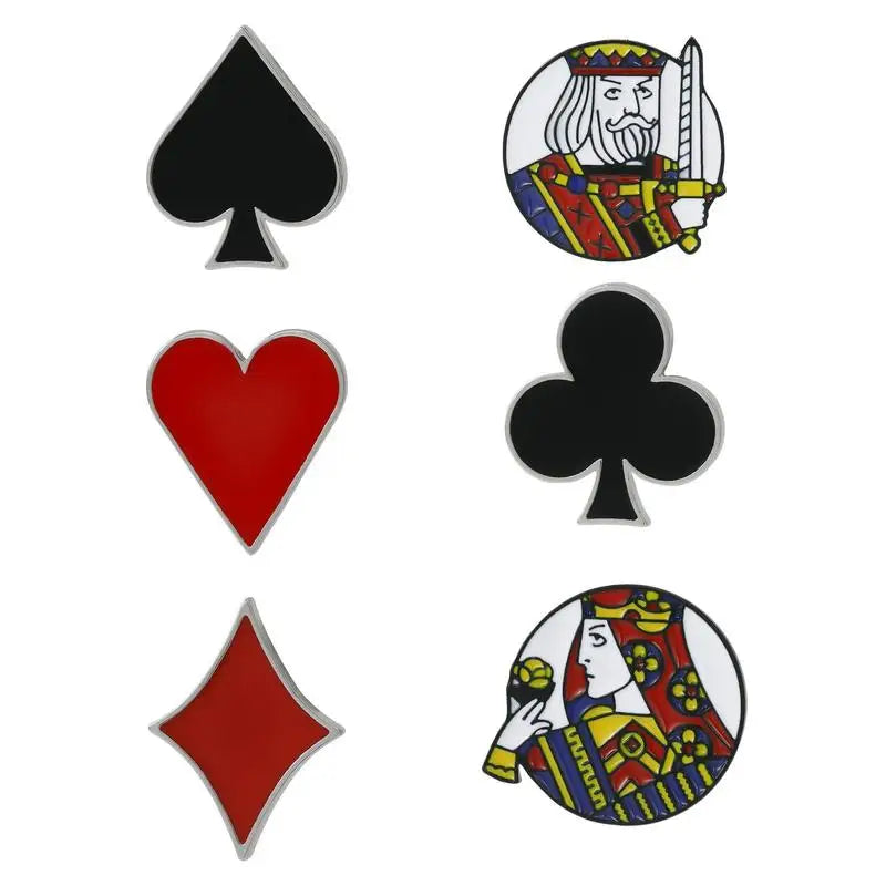 Creative Poker Icon Brooch Fashion Small Badge Spades Buckle Pin Collar Ornament Europe America Playing Cards Breastpin