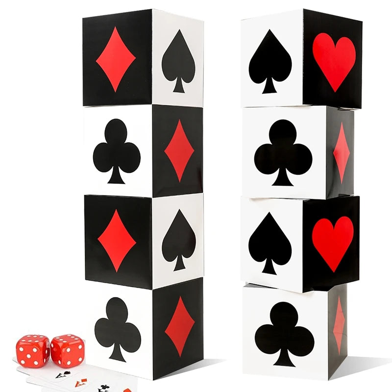 Las Vegas Casino Birthday Party Decorations Black Et Red Poker Theme Square Boxes pour Las Vegas Game Night Party Supplies