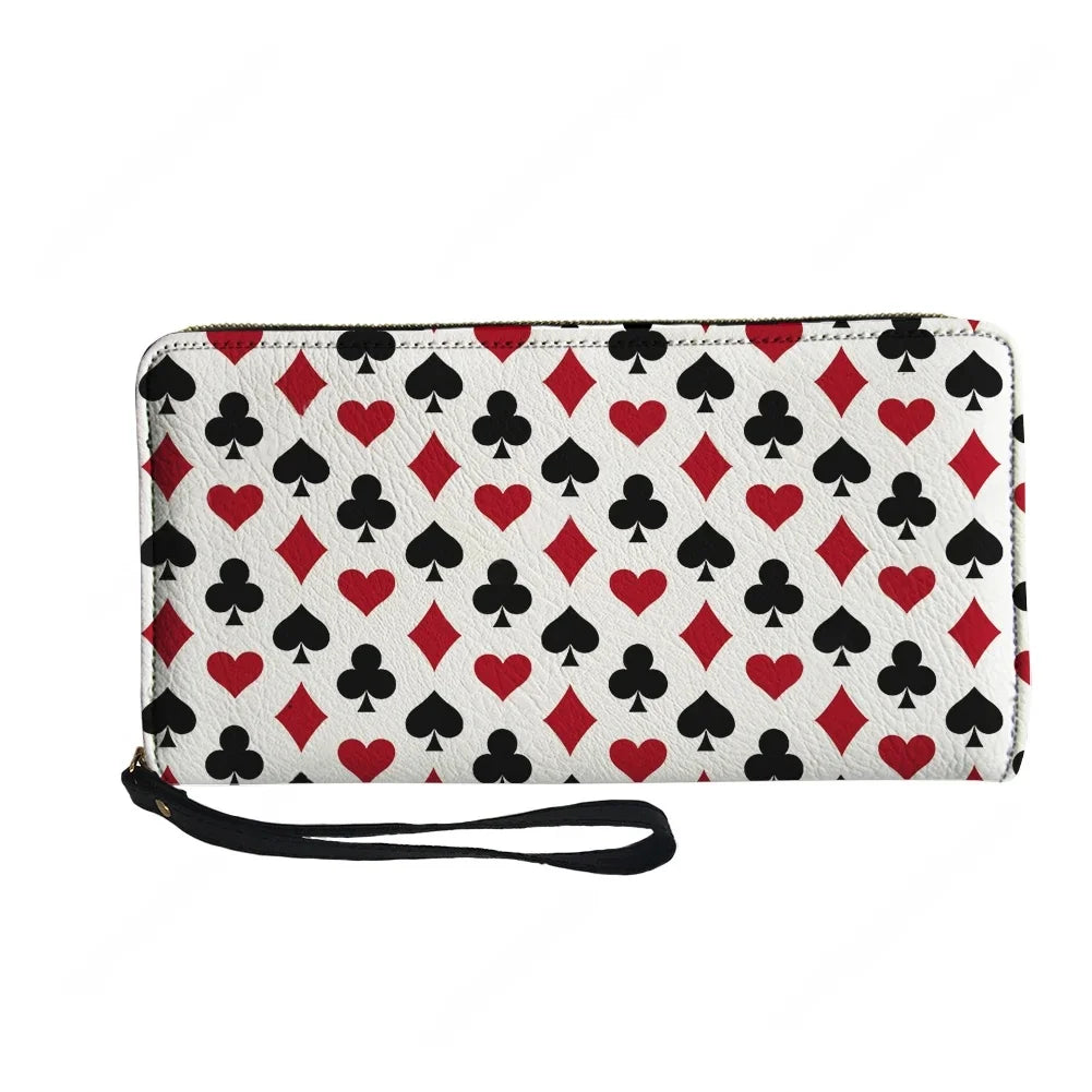 Carte à Jouer Poker 3D Impressioned Pattern Custom Portefeuille Sac à Main Hommes Femmes  Zipper Long Portefeuilles Double Impression Portable Portefeuille Cadeau Sac