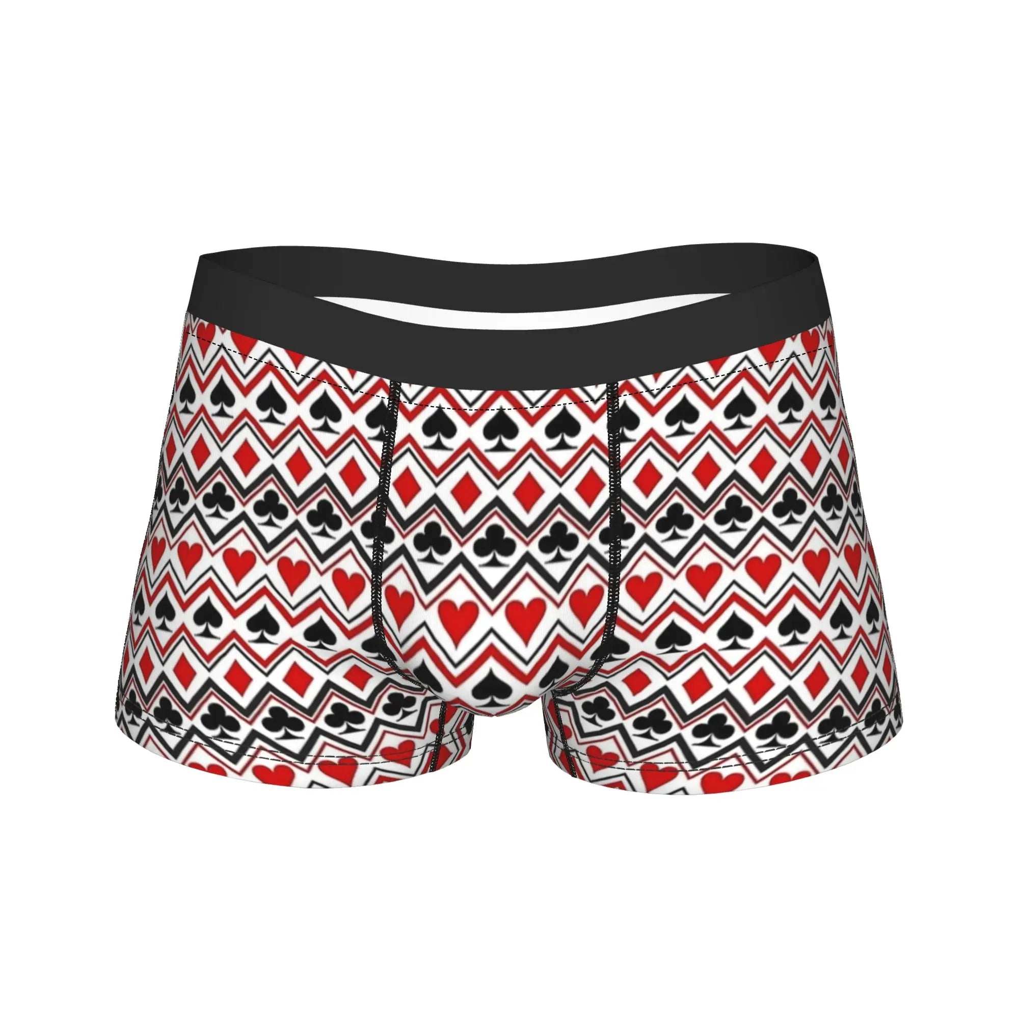 Playing cards suit symbols Underwear  Elastic Underpants Custom DIY Boxer Brief For Men 3D Pouch Plus Size Boxershorts