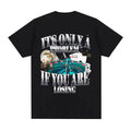 Casino Quote Graphic T Shirt for Men 100% Cotton Poker Roulette Dice Print Vintage Hip Hop Short Sleeve Black 2026 New