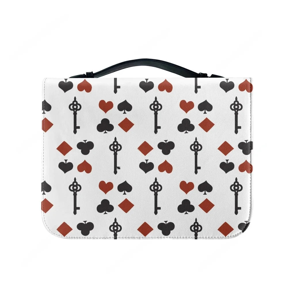 Playing Card Poker 3D Printed Pattern Bible Bags Christian Gifts Cover Bible Pack Waterproof Leather Bag Pockets Package Case