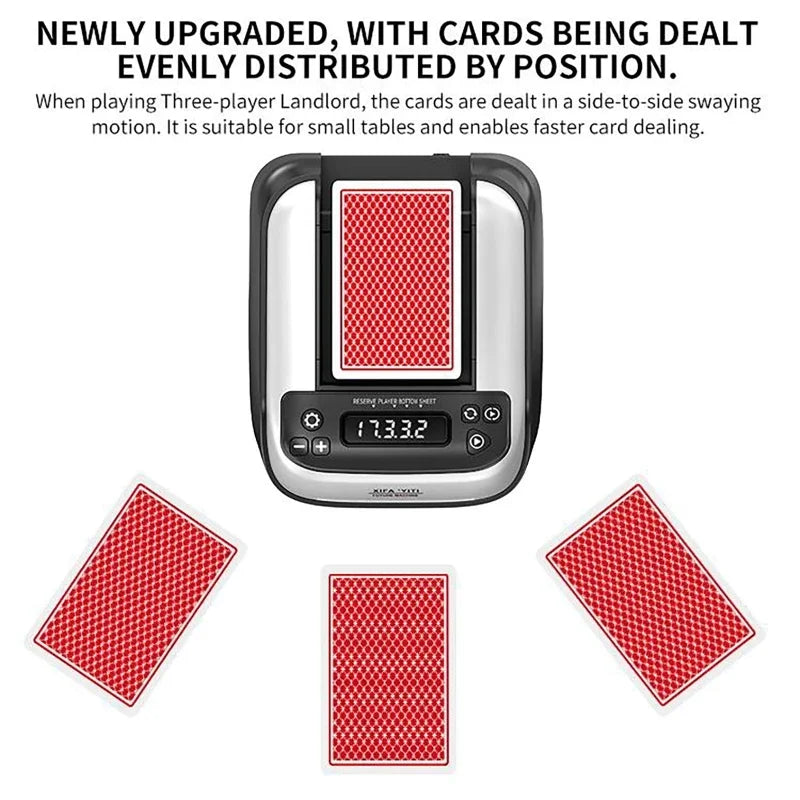 2400mAh Rechargeable Automatic Card Dealer Machine 360° Rotating Electric Poker Card Dispenser Tool For Outdoor Parties