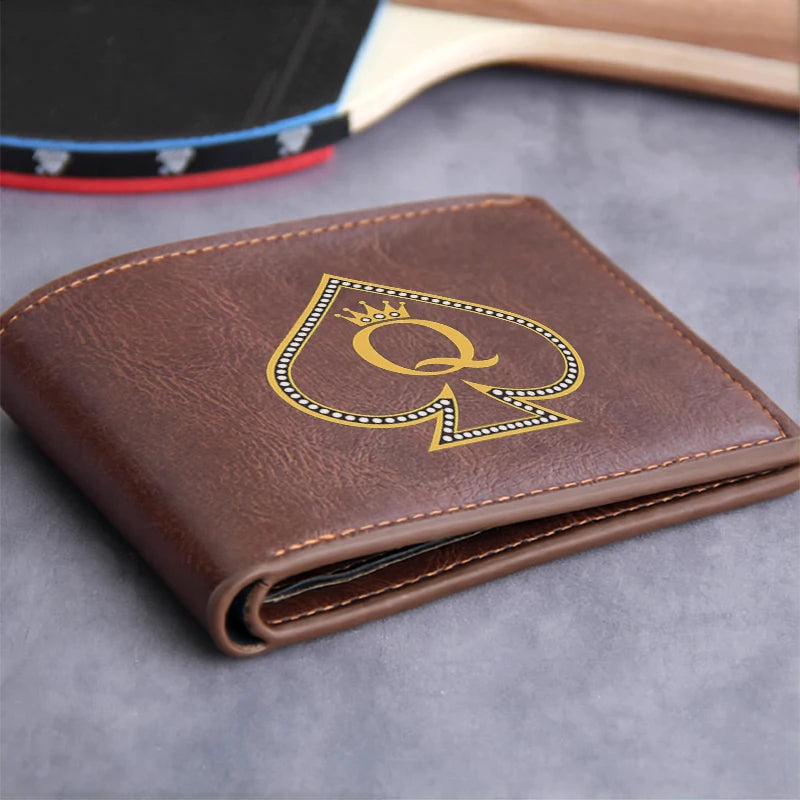 Queen of Pique Premium PU Leather Portefeuille pour Homme Slim Lightweight Durable Business Style Elegant Design
