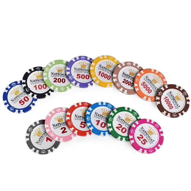Jetons de Poker Professionnels en Argile - Lot de 10 pièces