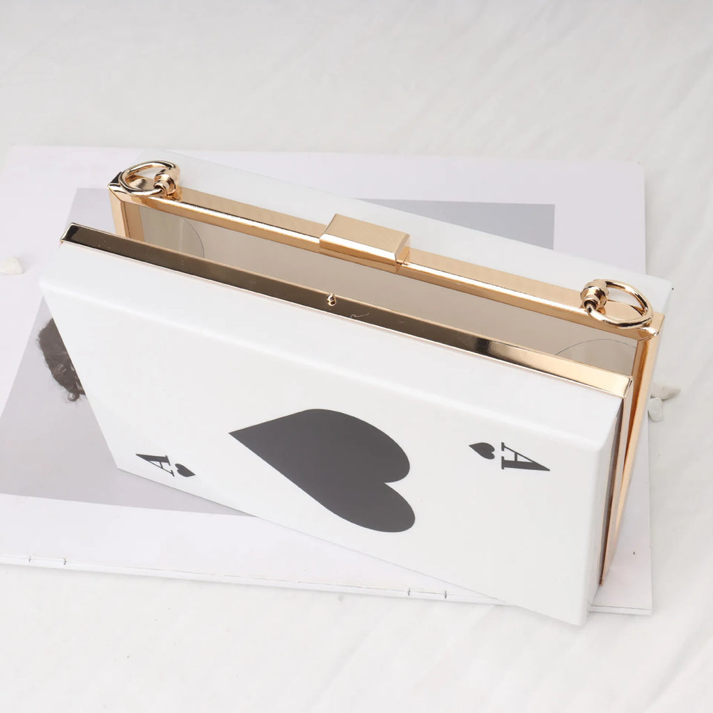 2025 Spring New Acryilc Clutch Purse Bag Spade A Purse Bag White Evening Clutches Chain Messenger Bags Women Shoulder Bags