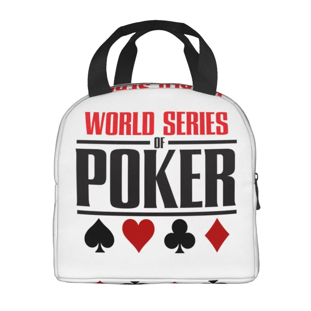 Poker Four Suits Portable Lunch Box Étanche Card Game Players Cooler Thermal Food Insulated Lunch Bag School Children Student