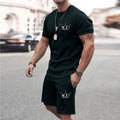 2025 Summer New Men's Summer Leisure Sports Running Set Loose Men's Refreshing Top Y2K Style 3D Poker King Fashion shirt Set Lightweight
