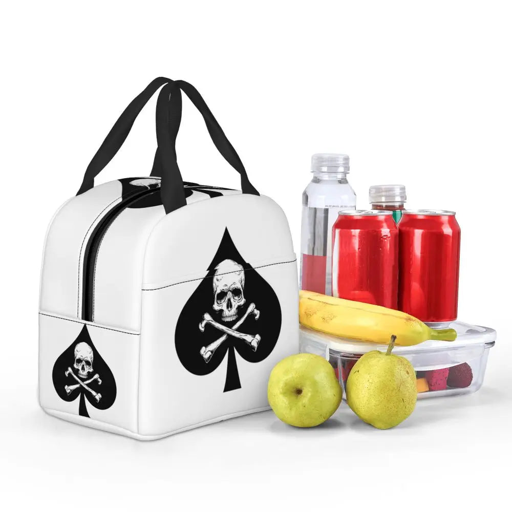 Poker Four Suits Portable Lunch Box Étanche Card Game Players Cooler Thermal Food Insulated Lunch Bag School Children Student