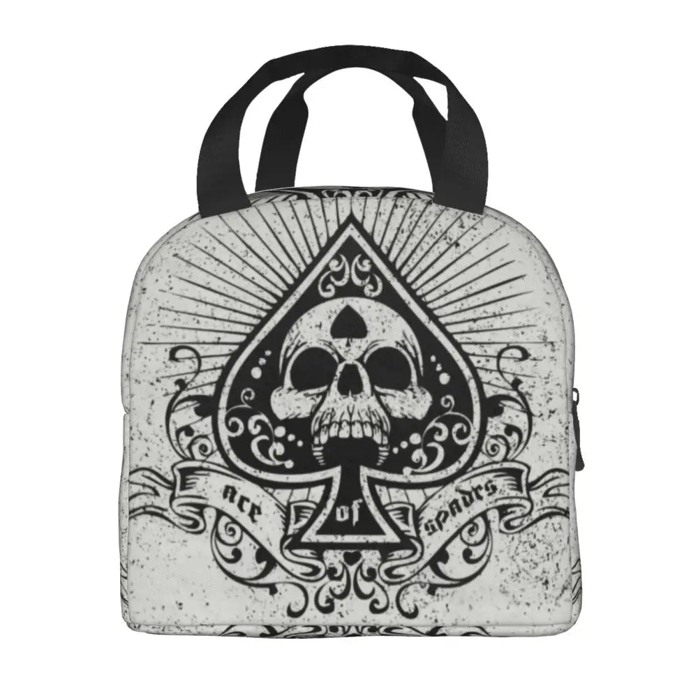 Poker Four Suits Portable Lunch Box Étanche Card Game Players Cooler Thermal Food Insulated Lunch Bag School Children Student