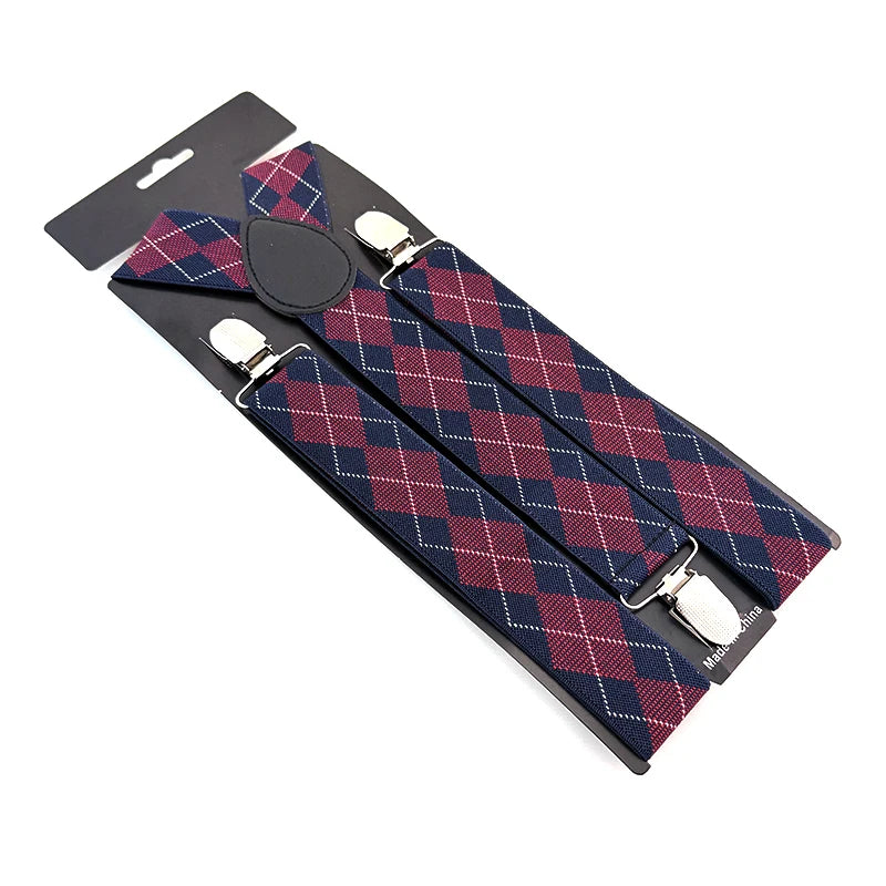 Suspenders pour Homme Clip-On Braces Elastic Suspender pour Trousers Pants Holder 3.5cm Ceinture Cartes à Jouer Poker Cards Braces Gallus