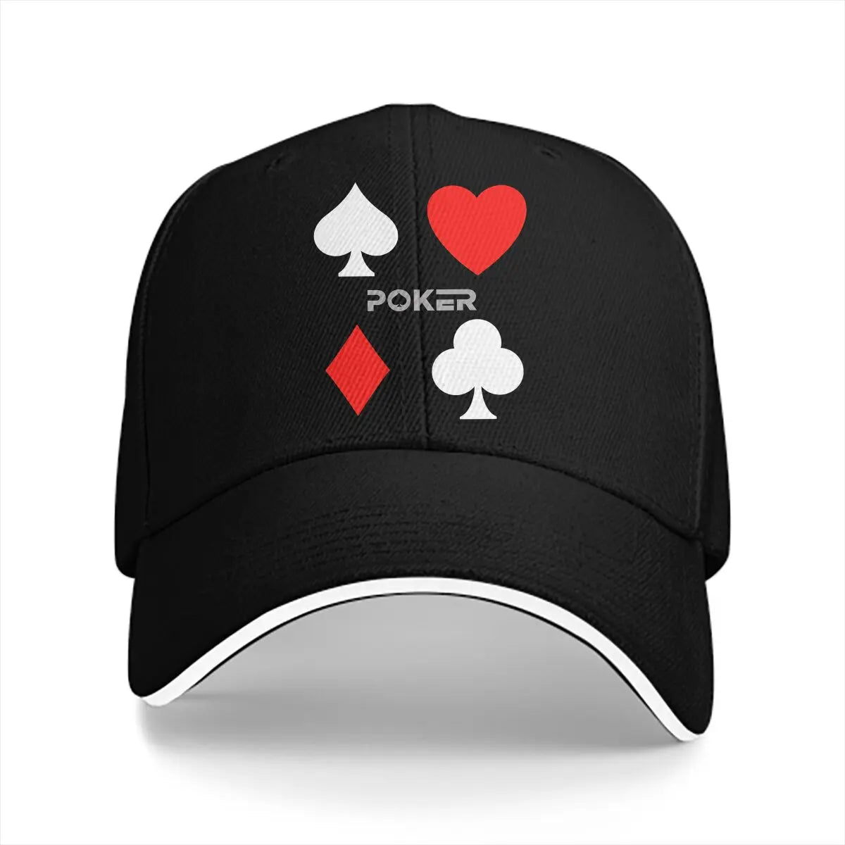 Pure Color Dad Hats Poker Suite Classic Men's Hat Sun Visor Baseball Caps Poker Peaked Cap