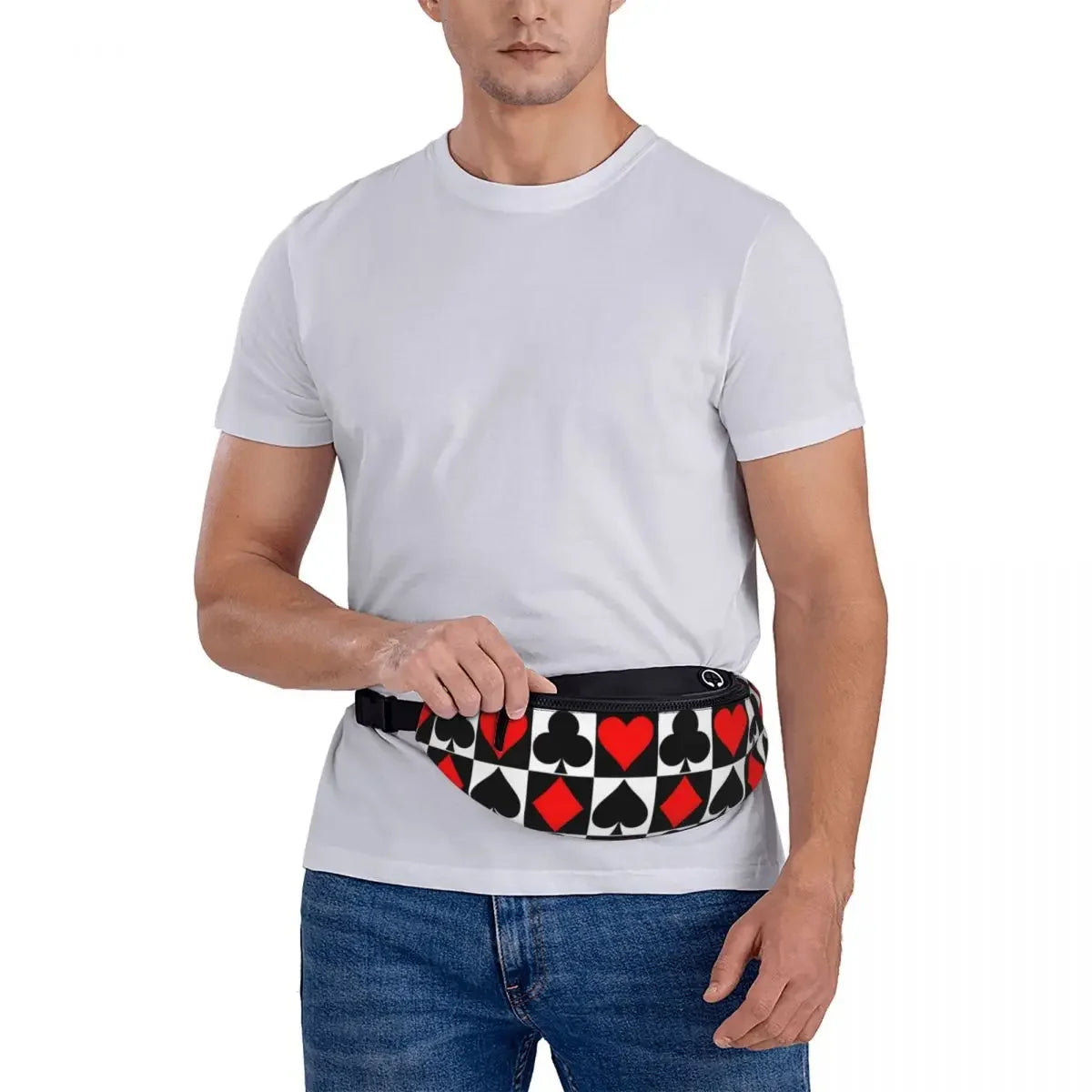 poker Cards Waist Sac Cartes à Jouer Unisexe Travel Waist Pack Picture Polyester Sac