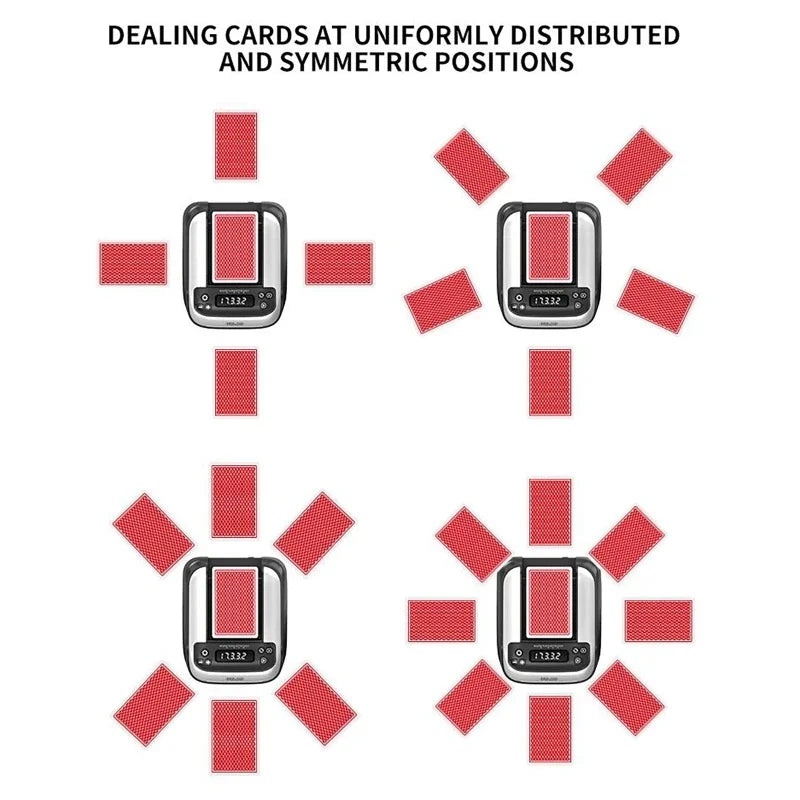 2400mAh Rechargeable Automatic Card Dealer Machine 360° Rotating Electric Poker Card Dispenser Tool For Outdoor Parties