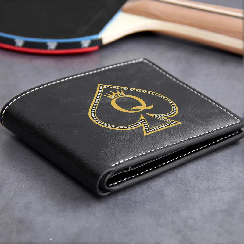 Queen of Pique Premium PU Leather Portefeuille pour Homme Slim Lightweight Durable Business Style Elegant Design