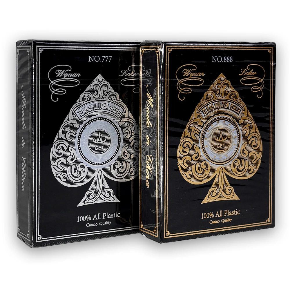 Cartes PVC Imperméables Or & Argent Premium - Jeu de Cartes Poker Grand Format