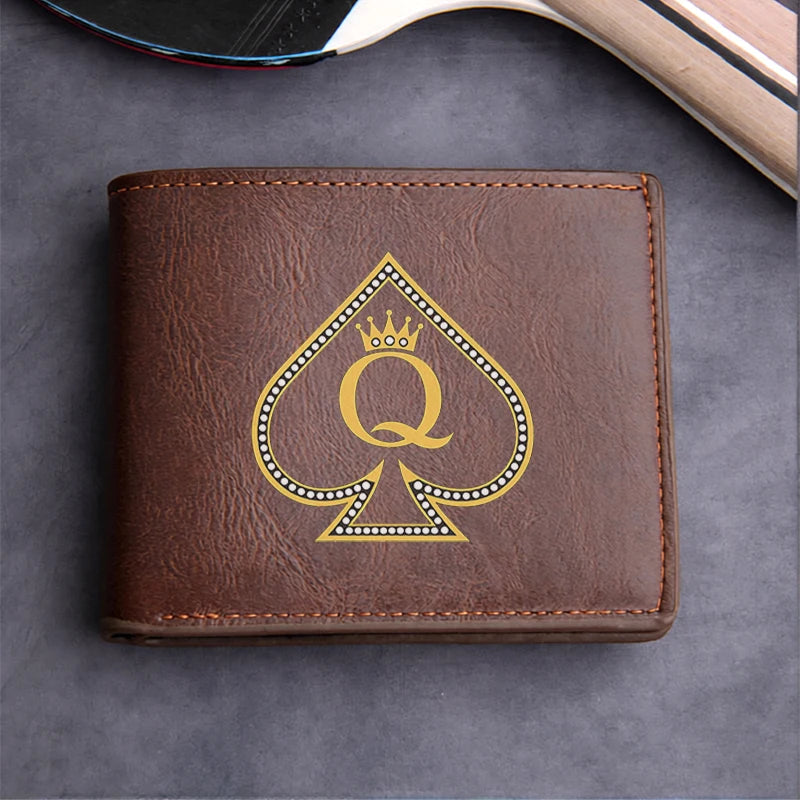 Queen of Pique Premium PU Leather Portefeuille pour Homme Slim Lightweight Durable Business Style Elegant Design