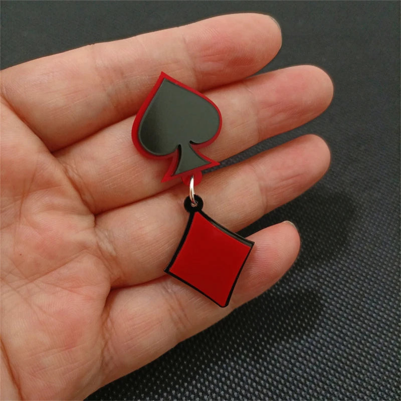 KUGUYS Poker Sign Drop Earrings