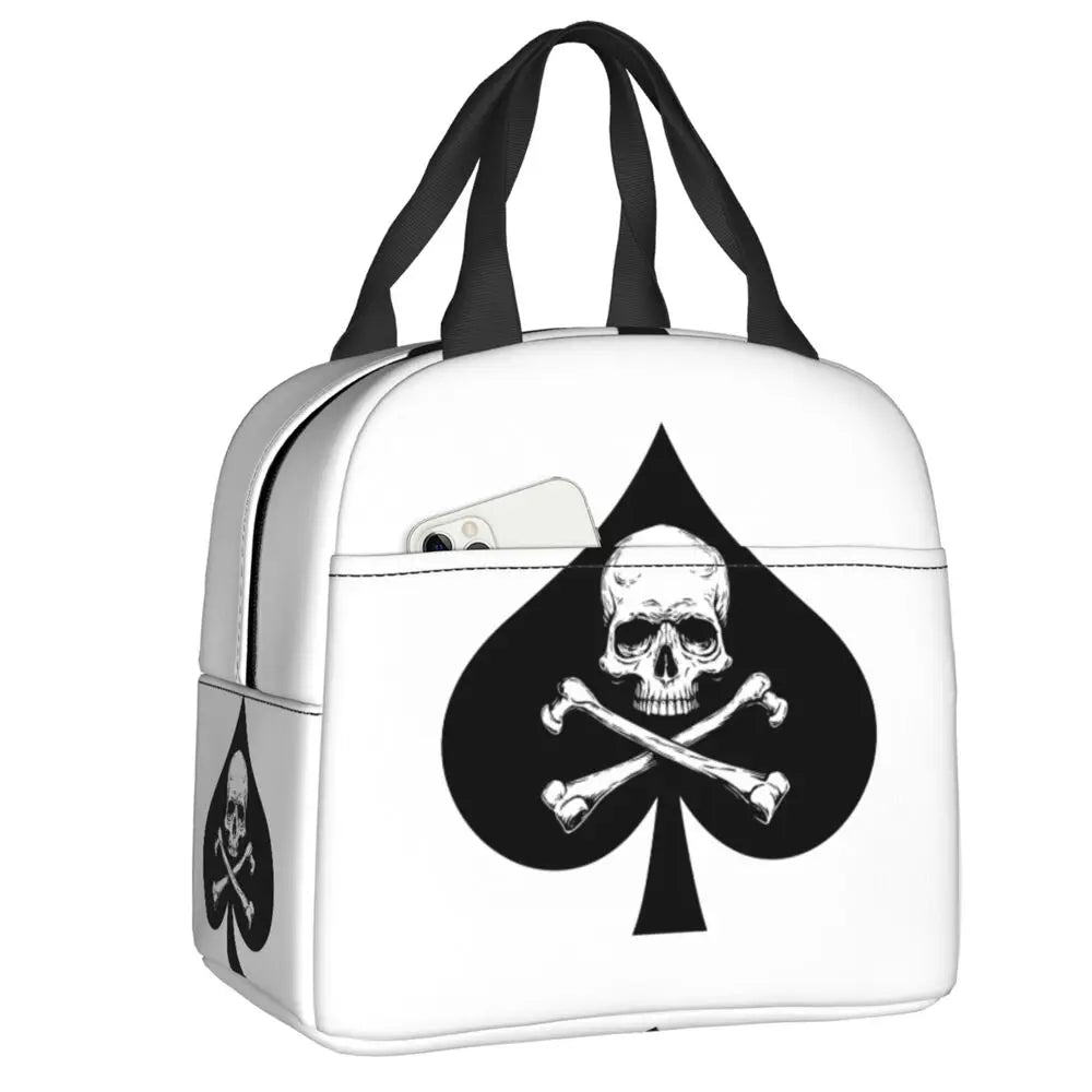 Poker Four Suits Portable Lunch Box Étanche Card Game Players Cooler Thermal Food Insulated Lunch Bag School Children Student