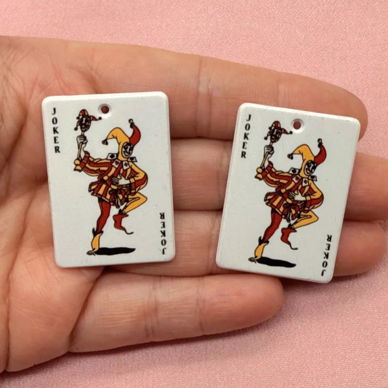 10pcs acrylic simulation poker pendant, DIY jewelry making earrings, keychain accessories