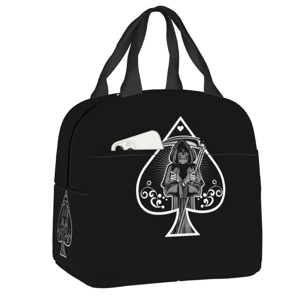 Poker Four Suits Portable Lunch Box Étanche Card Game Players Cooler Thermal Food Insulated Lunch Bag School Children Student
