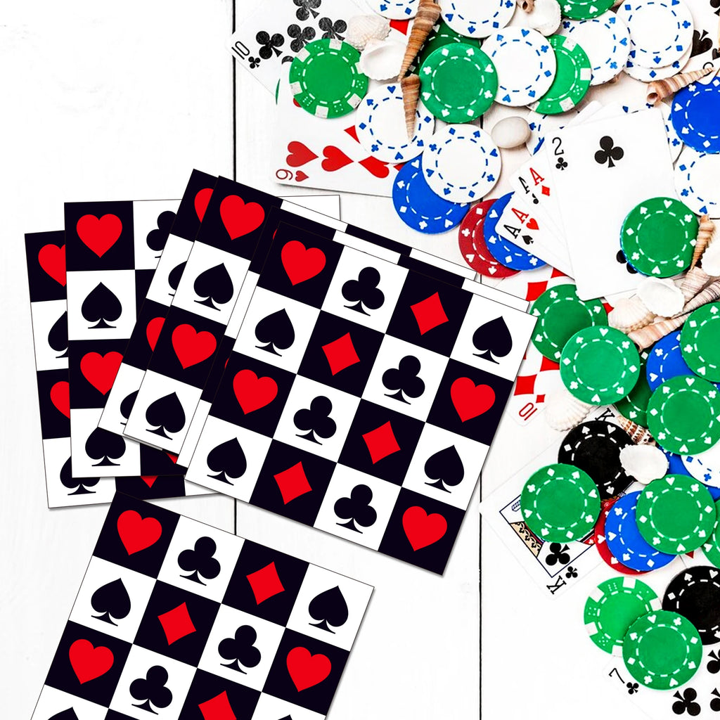 20pcs  Poker Game Card Square Guest Napkins Disposable Paper Dinner Napkin Bathroom Hand Towels Wedding Birthday Party Decor