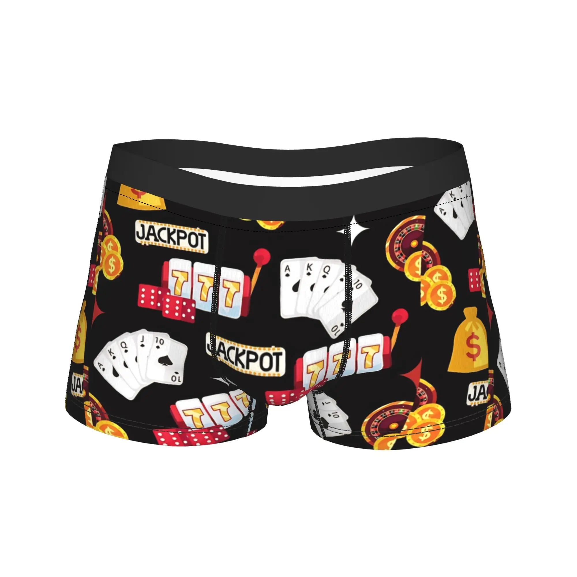 Champion Gambling Poker Card Game Underwear  Males Boxer Brief Novelty Boxer Shorts High Quality Pattern Plus Size Panties