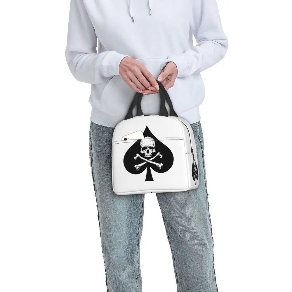 Poker Four Suits Portable Lunch Box Étanche Card Game Players Cooler Thermal Food Insulated Lunch Bag School Children Student