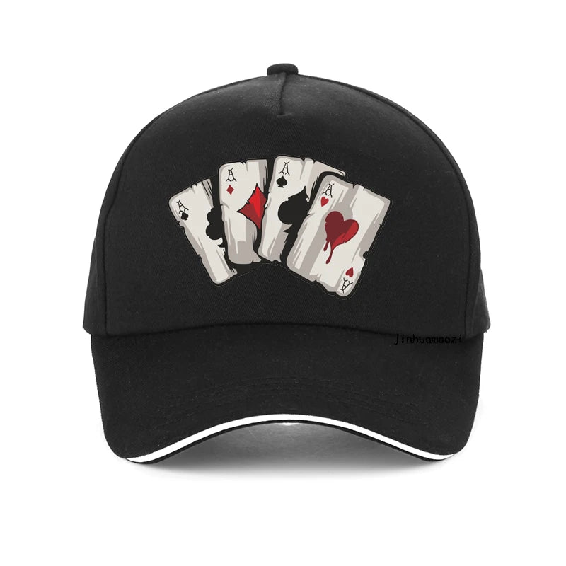 New design cartoon playing cards100%Cotton Dad cap Old Playing Card Baseball caps fashion Unisex adjustable snapback hat gorras