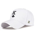 Spring Autumn New Style Embroidered Poker Black K Letter Baseball Cap Outdoor Sunshade UV Protection Baseball Hats Cross-Border