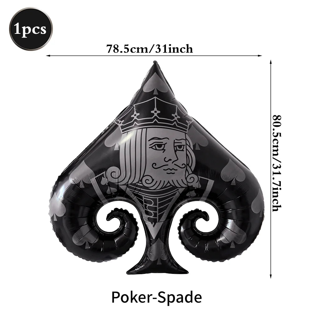 Casino Fête Décoration Dice Ballon Chanceux 7 Aluminium Ballon Latex Poker Ballons Casino Poker Fête Las Vegas Mariage Décorations