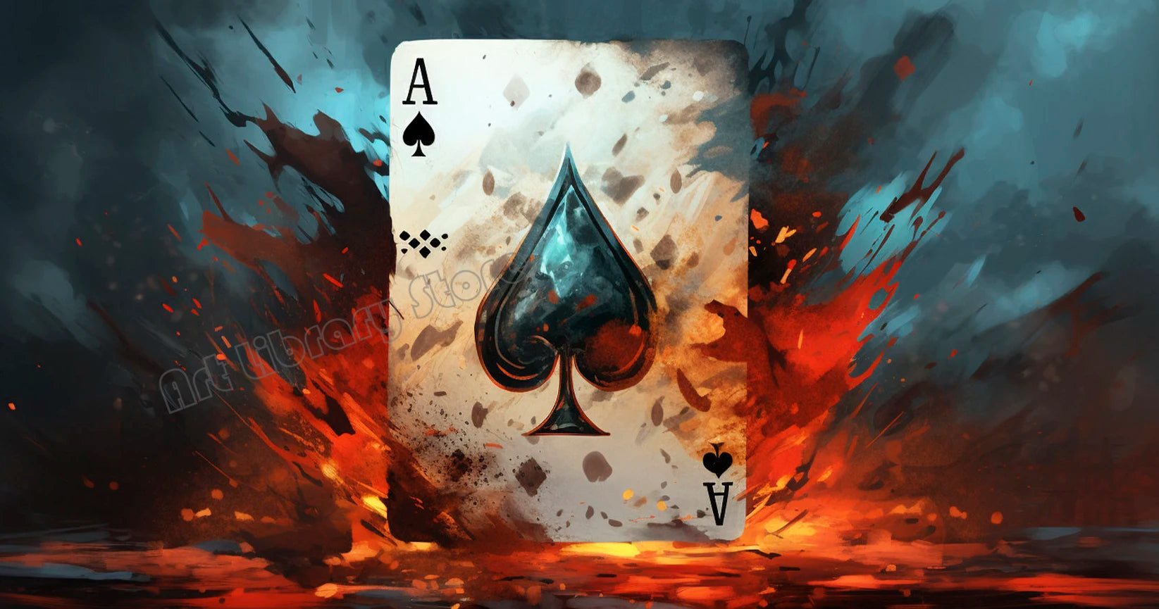 Abstract Ace of Spades King Poker Playing Cards Casino Artwork Poster Canvas Painting Wall Art Pictures Home Interior Decor